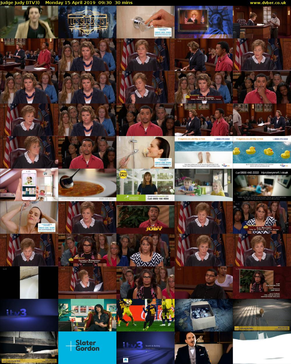 Judge Judy (ITV3) Monday 15 April 2019 09:30 - 10:00