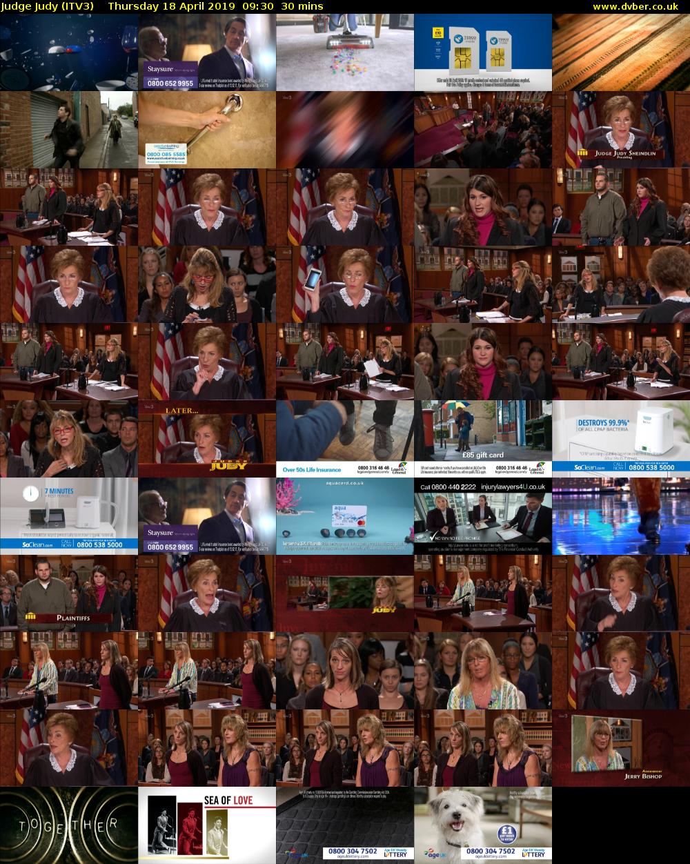 Judge Judy (ITV3) Thursday 18 April 2019 09:30 - 10:00