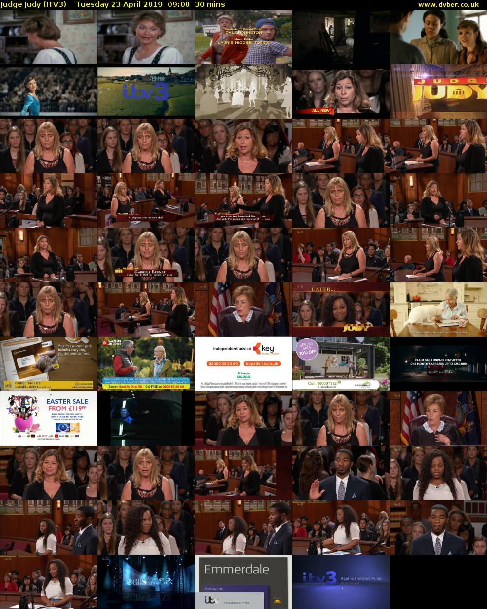 Judge Judy (ITV3) Tuesday 23 April 2019 09:00 - 09:30