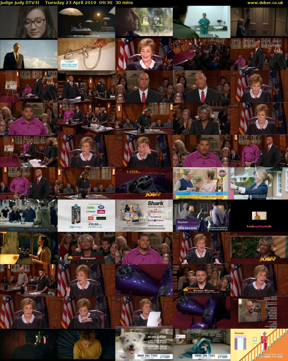 Judge Judy (ITV3) Tuesday 23 April 2019 09:30 - 10:00