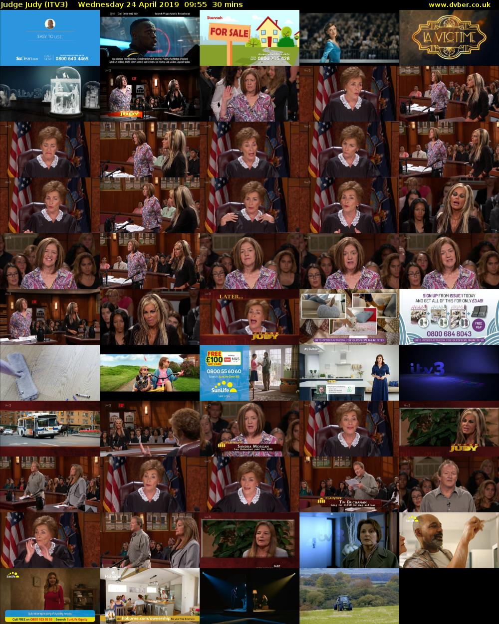 Judge Judy (ITV3) Wednesday 24 April 2019 09:55 - 10:25