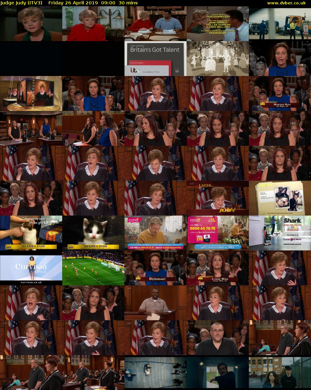 Judge Judy (ITV3) Friday 26 April 2019 09:00 - 09:30