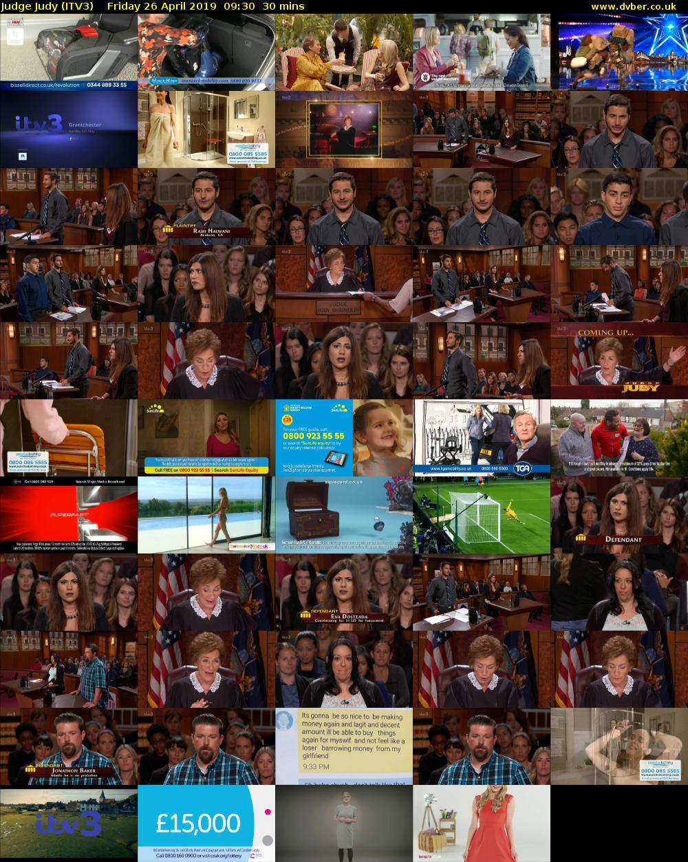 Judge Judy (ITV3) Friday 26 April 2019 09:30 - 10:00