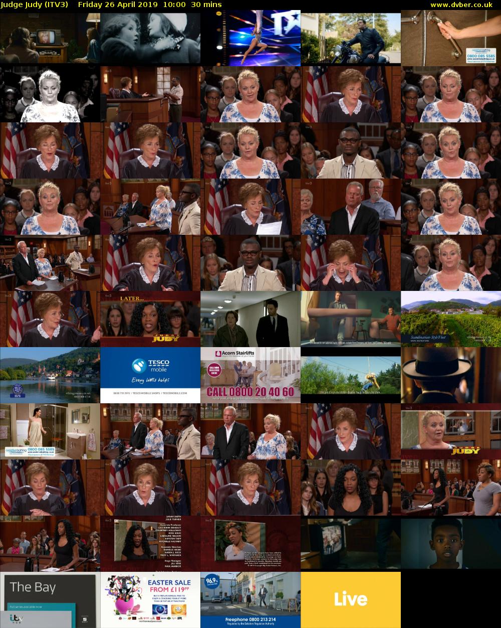 Judge Judy (ITV3) Friday 26 April 2019 10:00 - 10:30