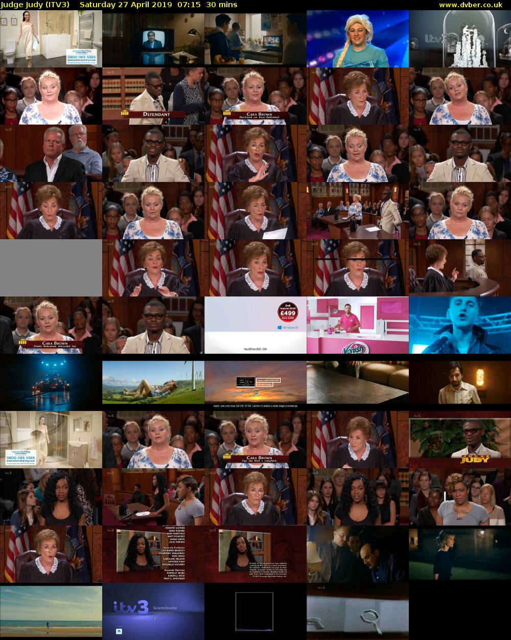 Judge Judy (ITV3) Saturday 27 April 2019 07:15 - 07:45