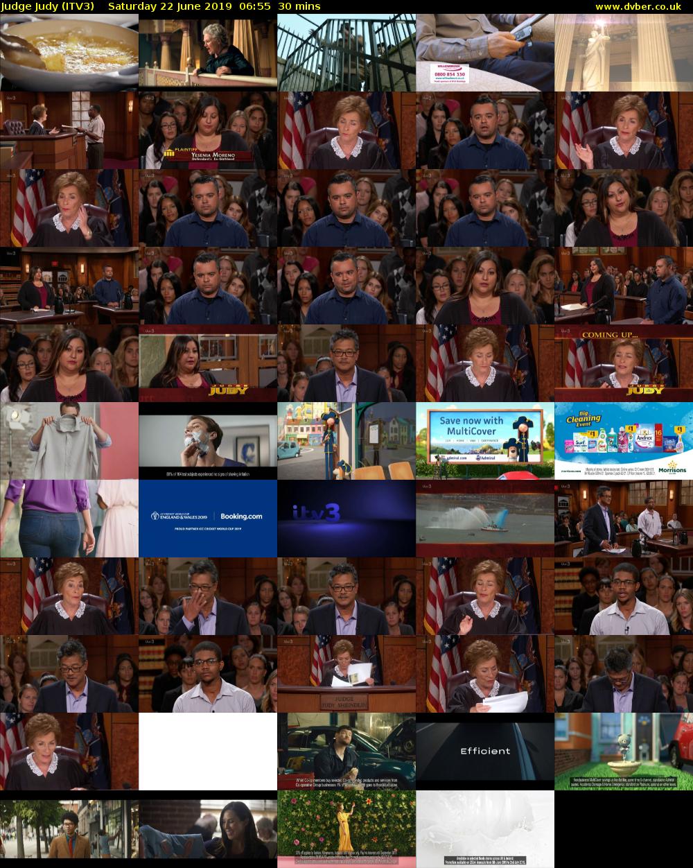 Judge Judy (ITV3) Saturday 22 June 2019 06:55 - 07:25