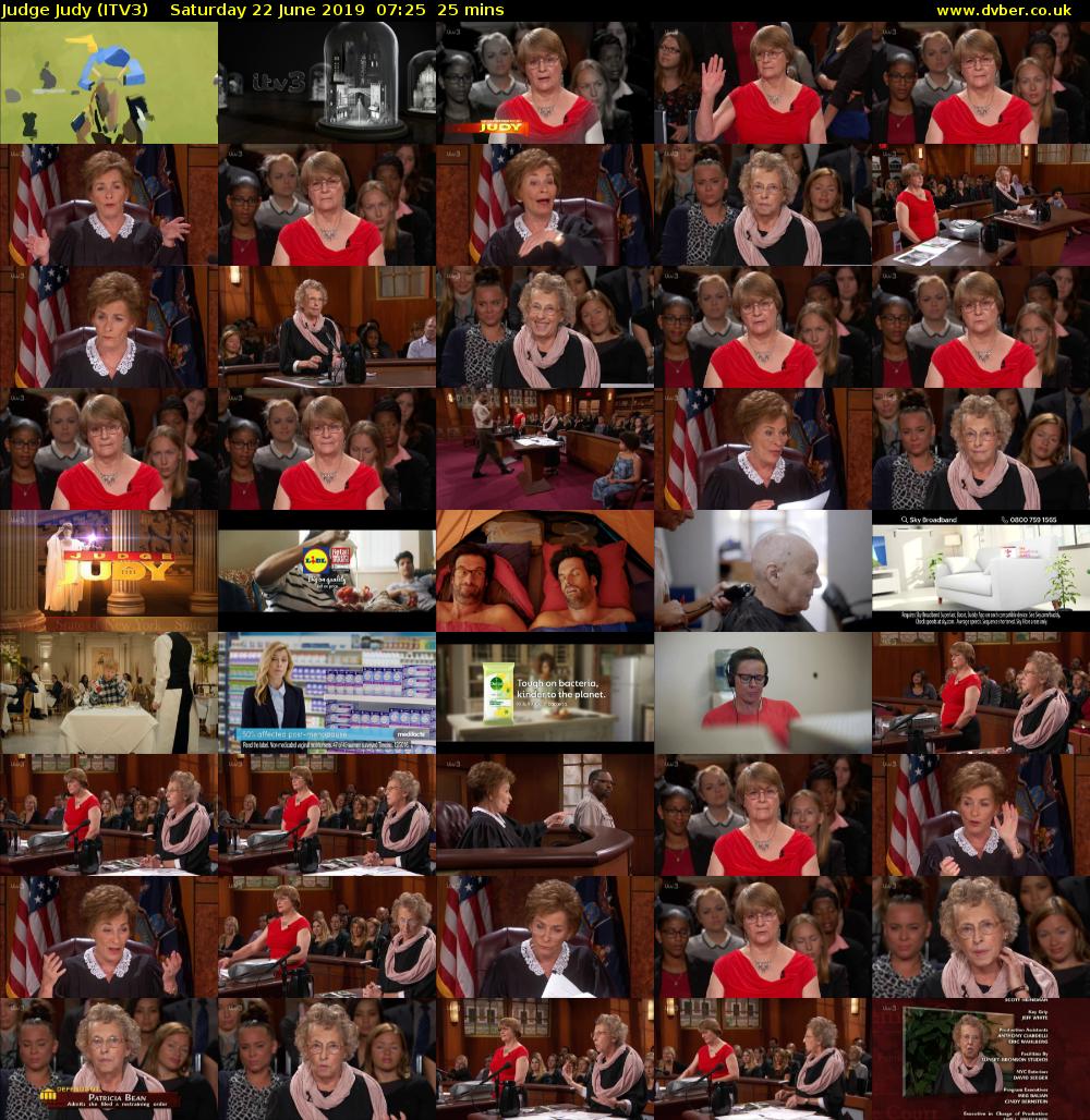 Judge Judy (ITV3) Saturday 22 June 2019 07:25 - 07:50