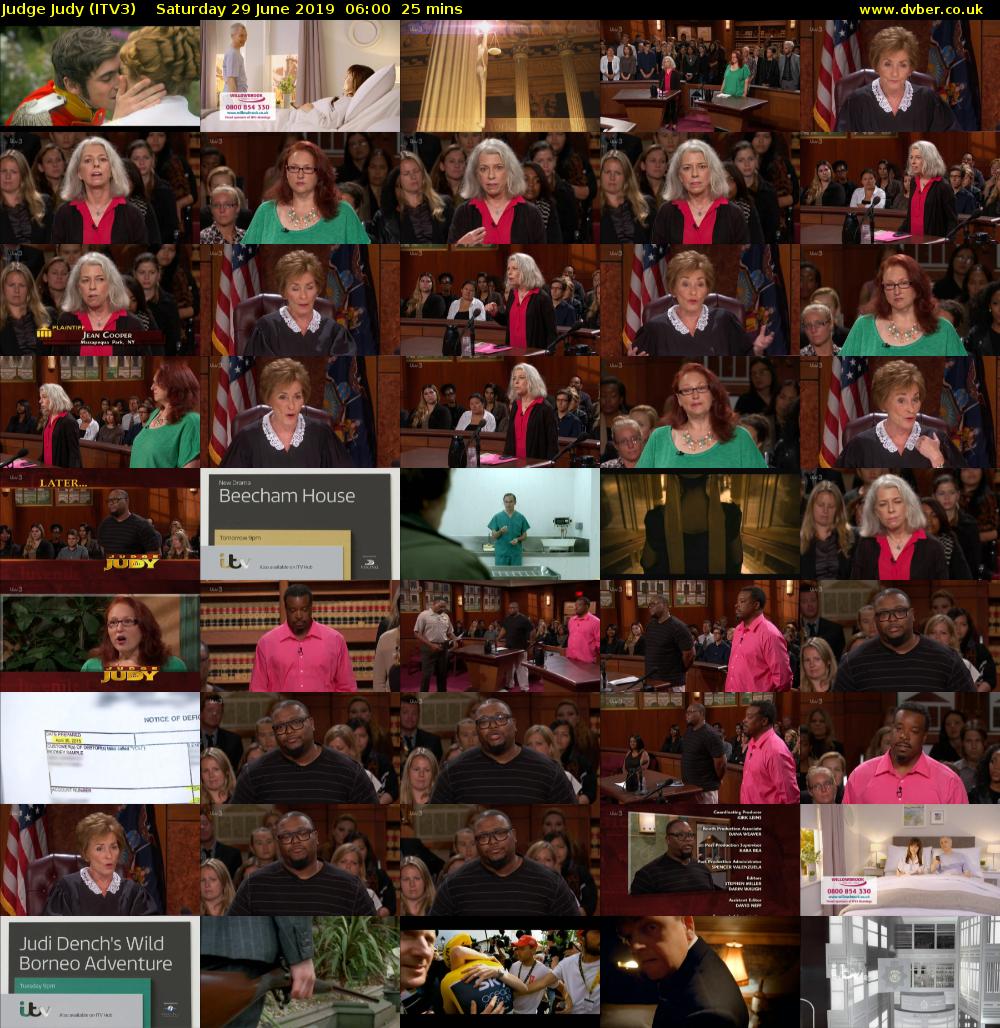 Judge Judy (ITV3) Saturday 29 June 2019 06:00 - 06:25