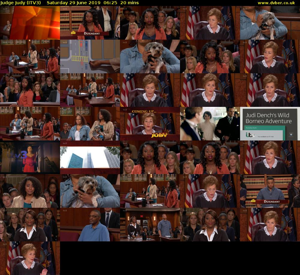 Judge Judy (ITV3) Saturday 29 June 2019 06:25 - 06:45