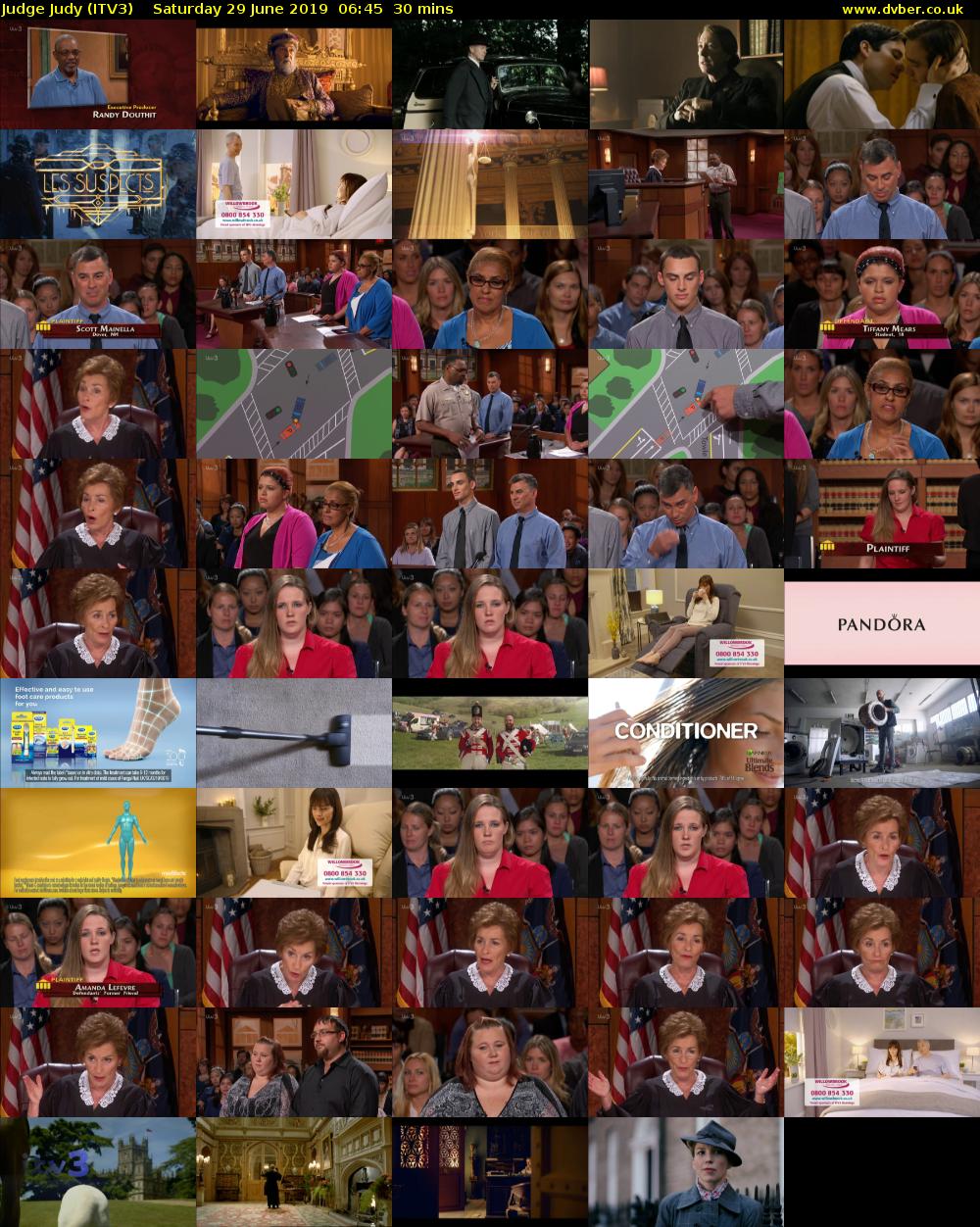 Judge Judy (ITV3) Saturday 29 June 2019 06:45 - 07:15