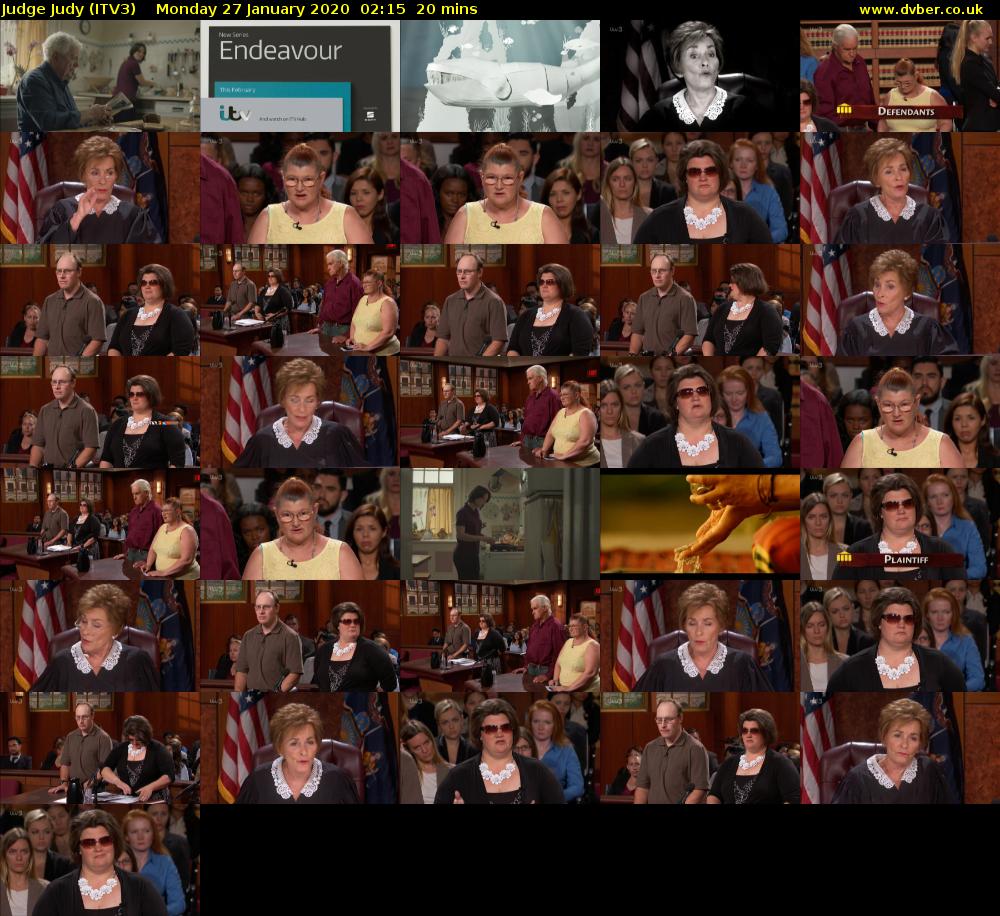 Judge Judy (ITV3) Monday 27 January 2020 02:15 - 02:35
