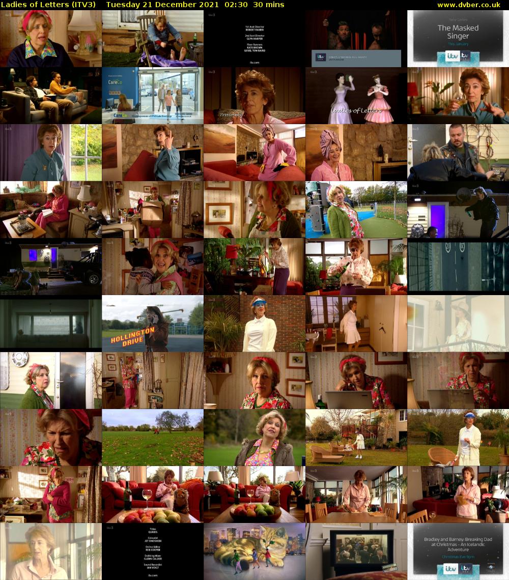 Ladies of Letters (ITV3) Tuesday 21 December 2021 02:30 - 03:00