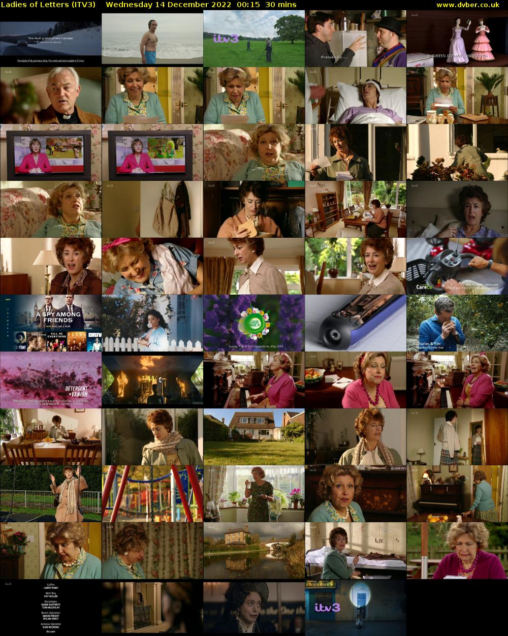 Ladies of Letters (ITV3) Wednesday 14 December 2022 00:15 - 00:45