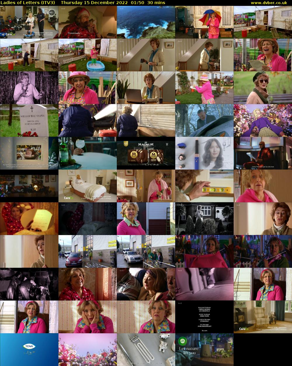 Ladies of Letters (ITV3) Thursday 15 December 2022 01:50 - 02:20