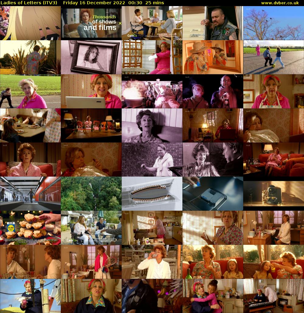 Ladies of Letters (ITV3) Friday 16 December 2022 00:30 - 00:55