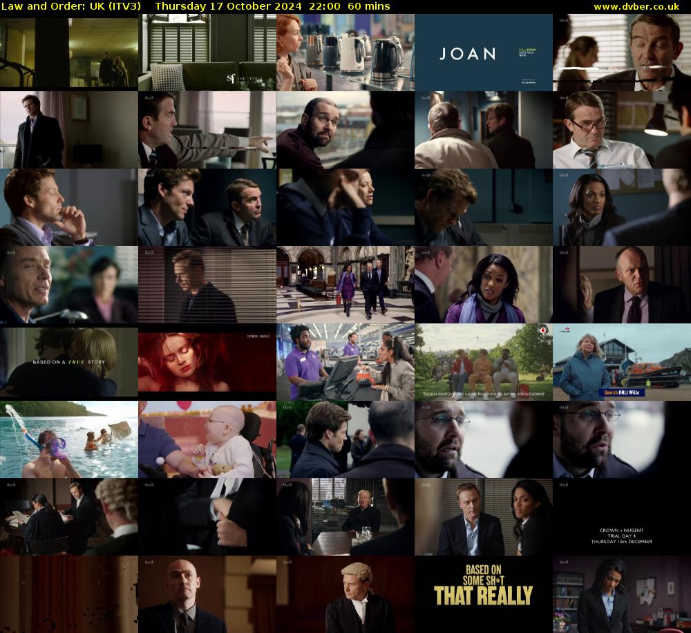 Law and Order: UK (ITV3) Thursday 17 October 2024 22:00 - 23:00