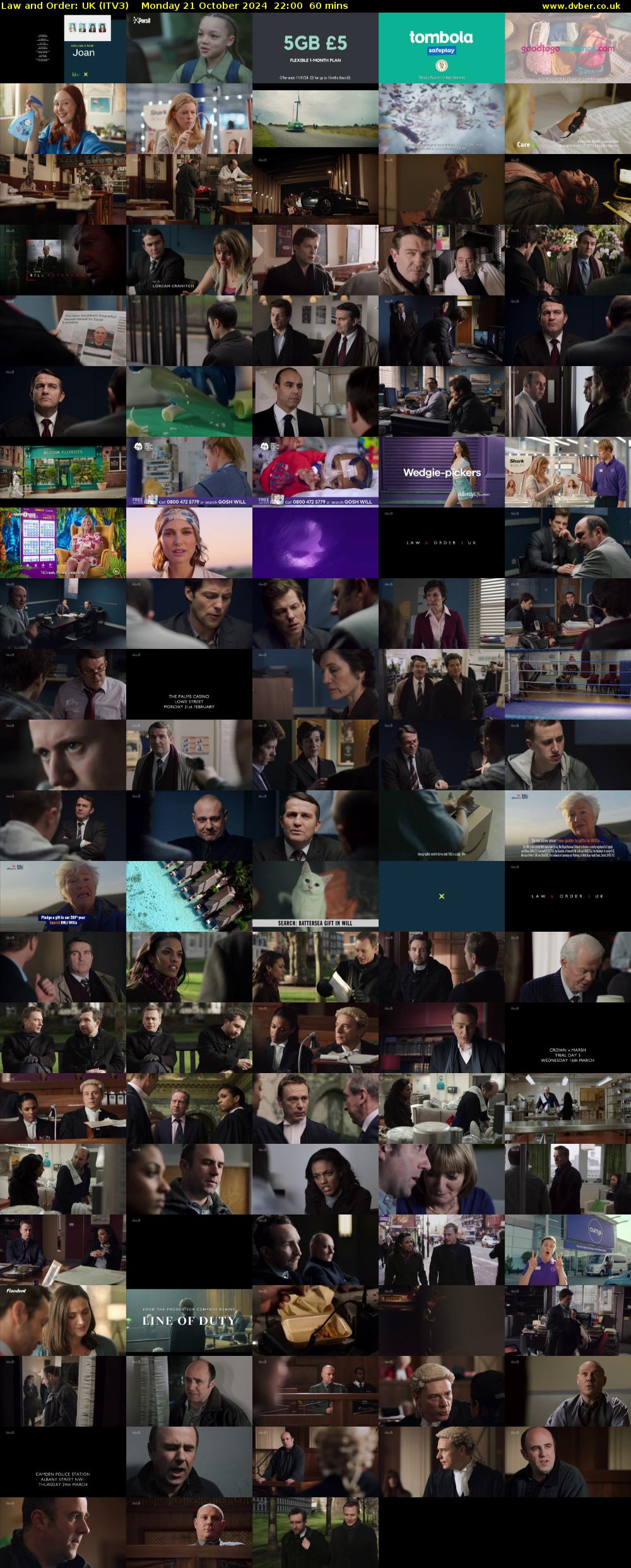 Law and Order: UK (ITV3) Monday 21 October 2024 22:00 - 23:00