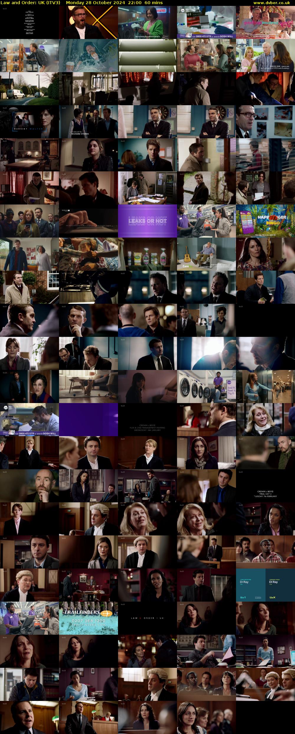 Law and Order: UK (ITV3) Monday 28 October 2024 22:00 - 23:00