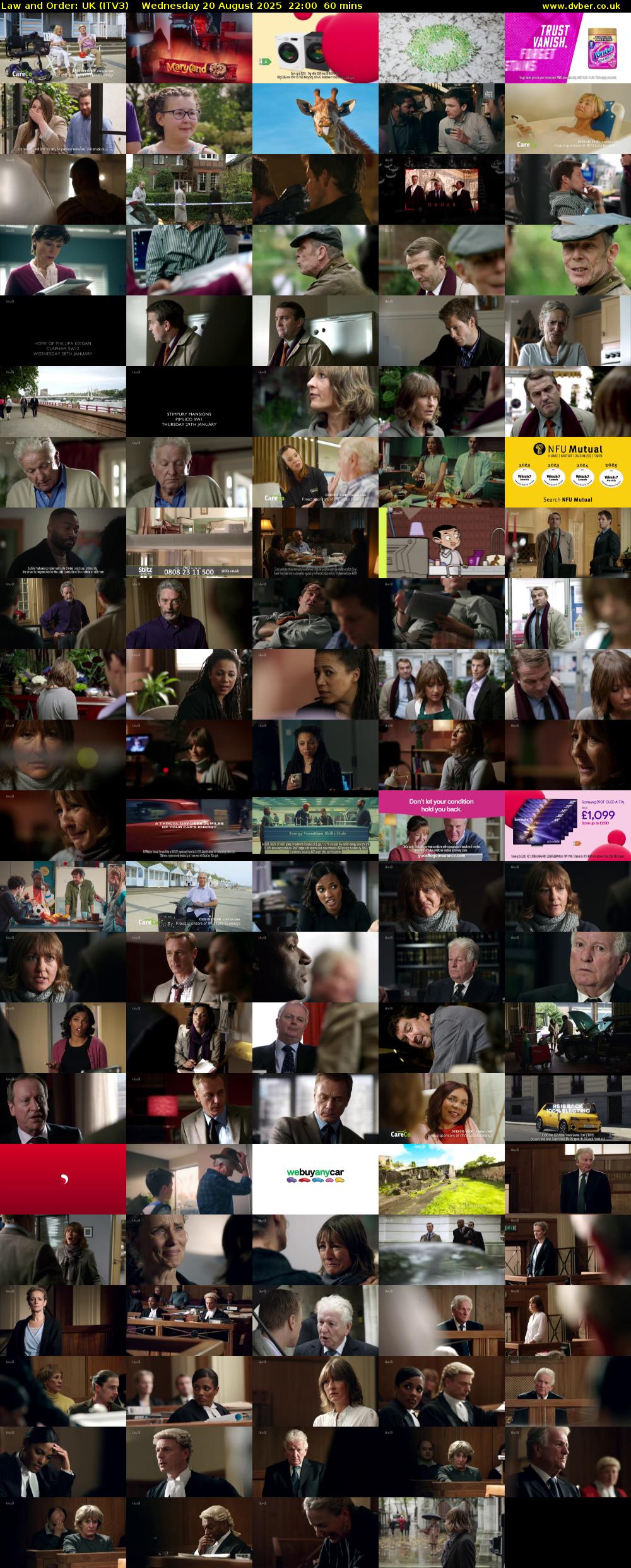 Law and Order: UK (ITV3) Wednesday 20 August 2025 22:00 - 23:00