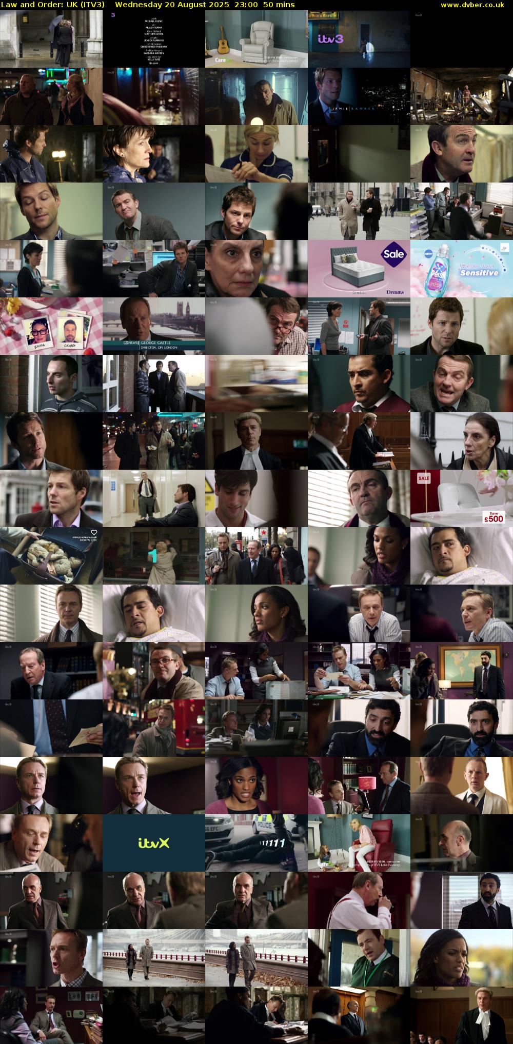 Law and Order: UK (ITV3) Wednesday 20 August 2025 23:00 - 23:50