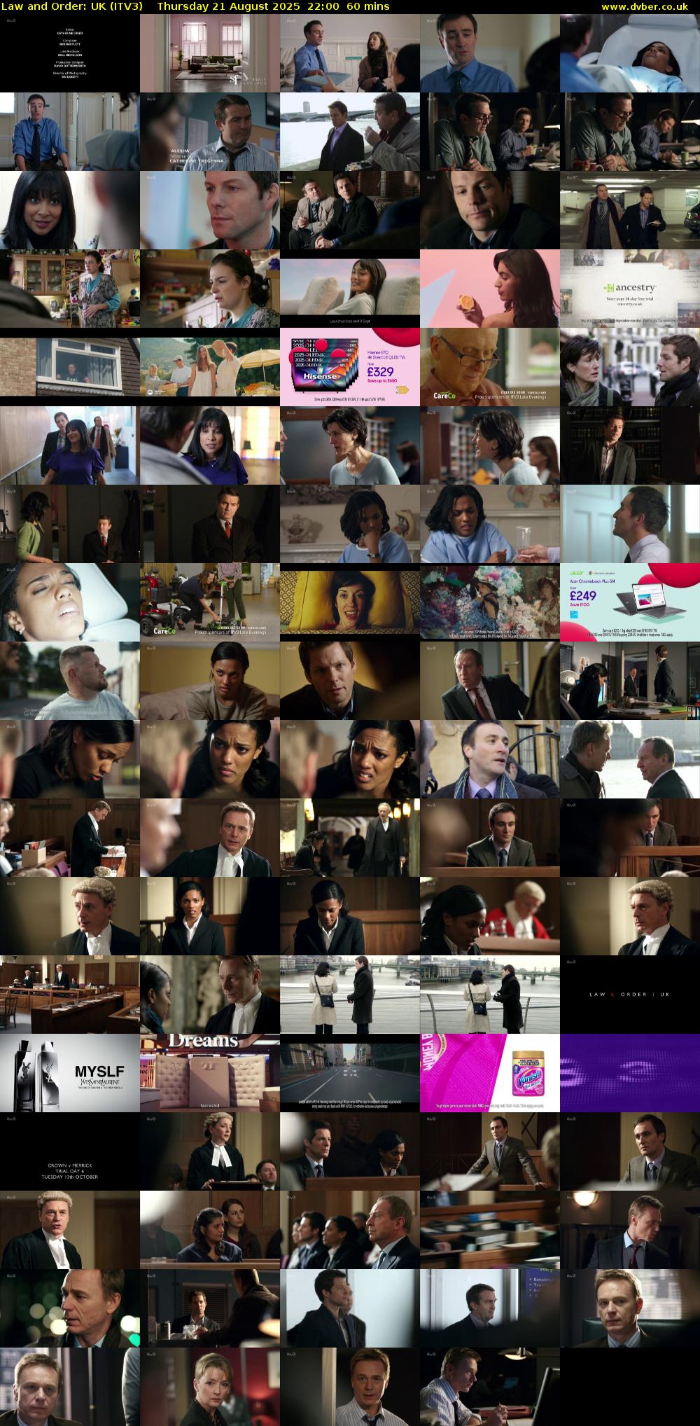 Law and Order: UK (ITV3) Thursday 21 August 2025 22:00 - 23:00