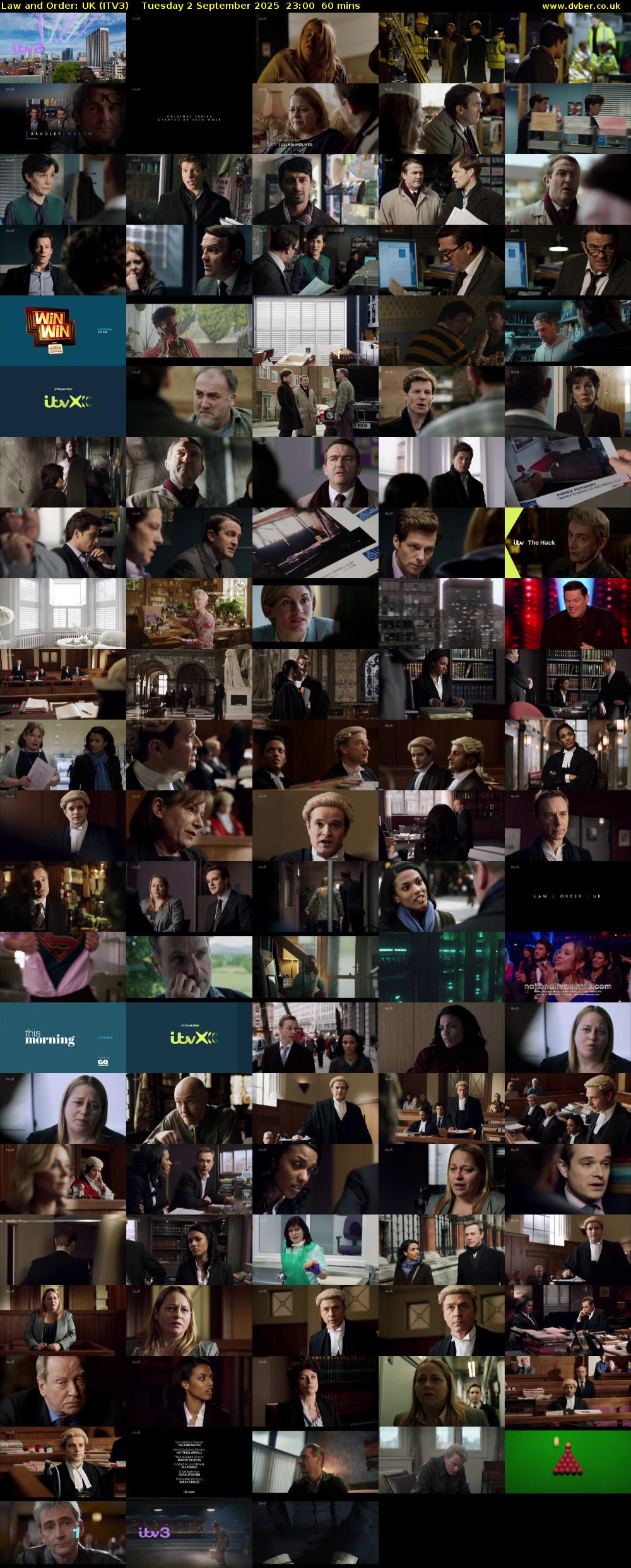 Law and Order: UK (ITV3) Tuesday 2 September 2025 23:00 - 00:00