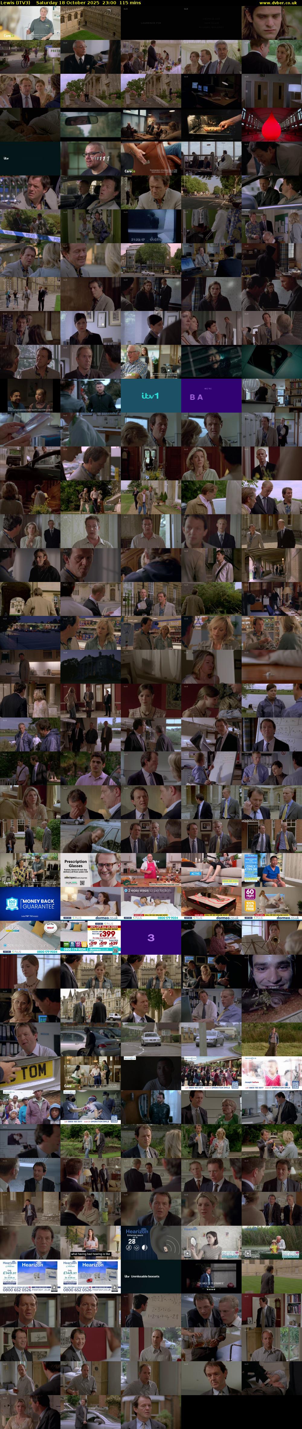 Lewis (ITV3) Saturday 18 October 2025 23:00 - 00:55