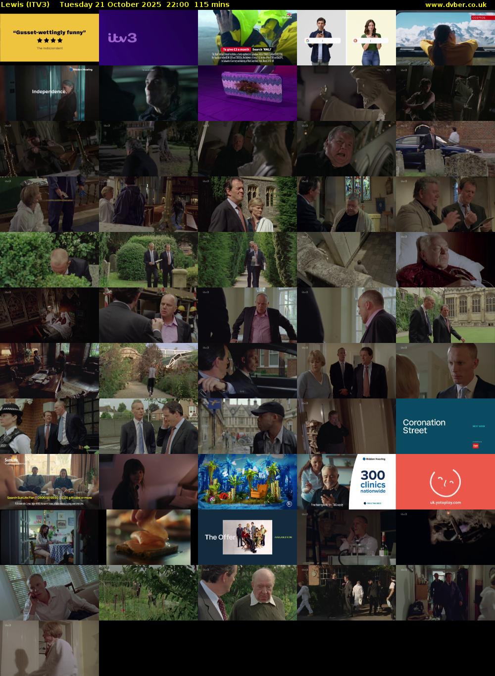 Lewis (ITV3) Tuesday 21 October 2025 22:00 - 23:55