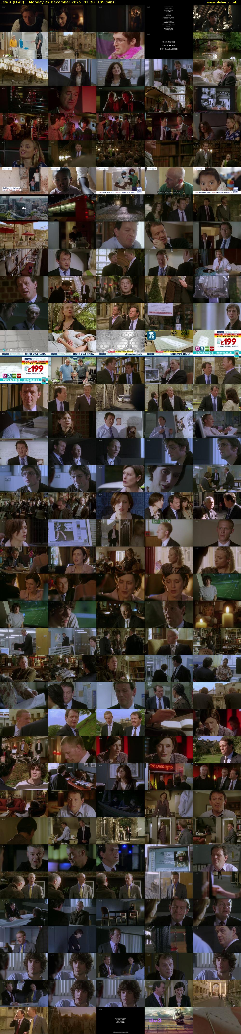 Lewis (ITV3) Monday 22 December 2025 01:20 - 03:05