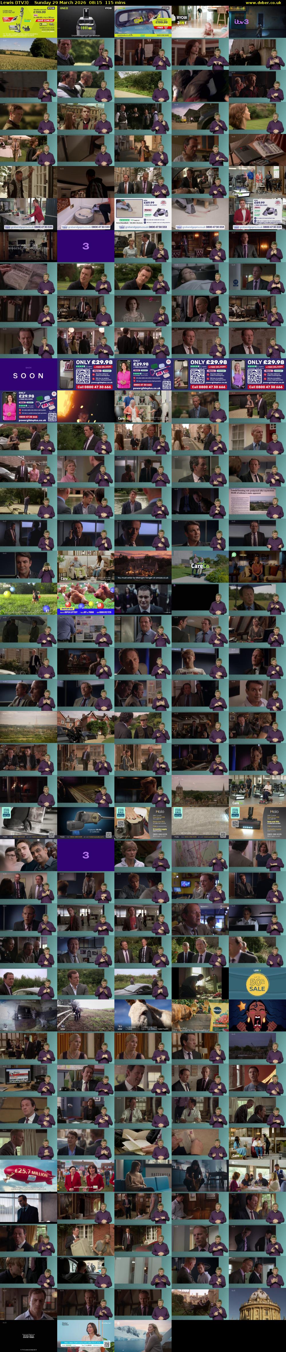 Lewis (ITV3) Sunday 29 March 2026 08:15 - 10:10