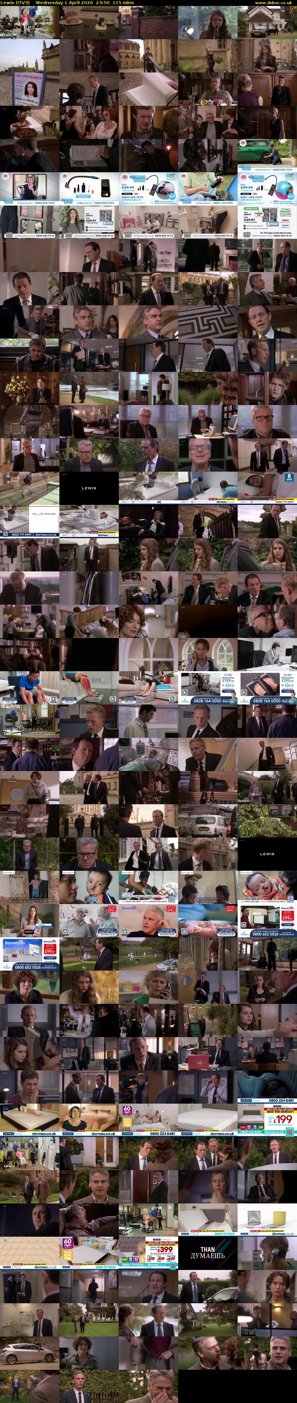 Lewis (ITV3) Wednesday 1 April 2026 23:50 - 01:45