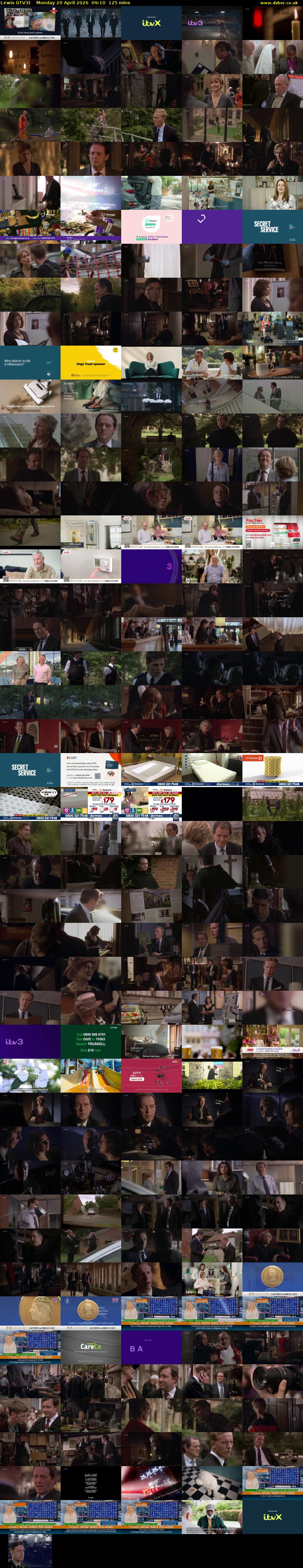 Lewis (ITV3) Monday 20 April 2026 09:10 - 11:15