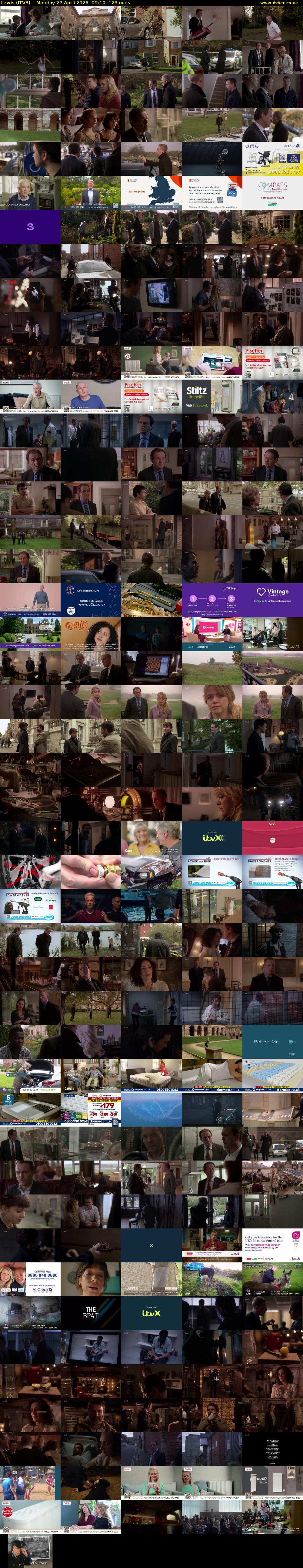 Lewis (ITV3) Monday 27 April 2026 09:10 - 11:15