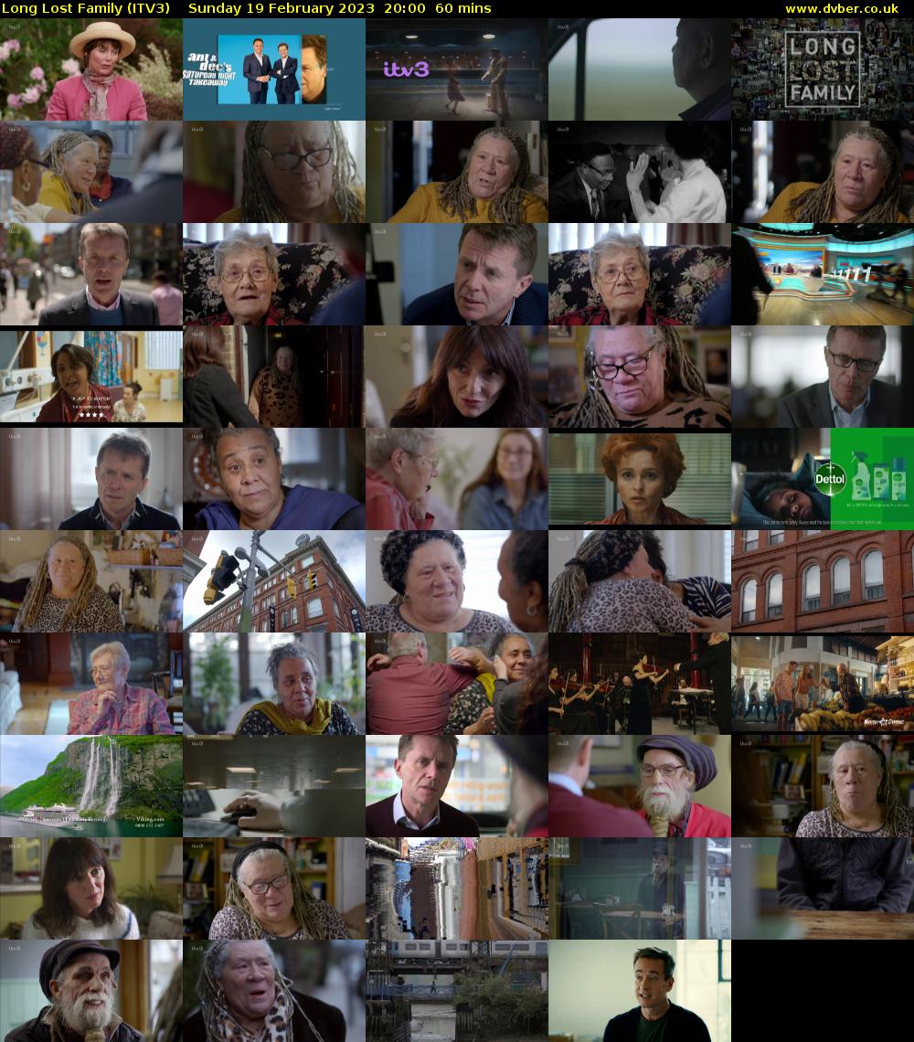 Long Lost Family (ITV3) Sunday 19 February 2023 20:00 - 21:00