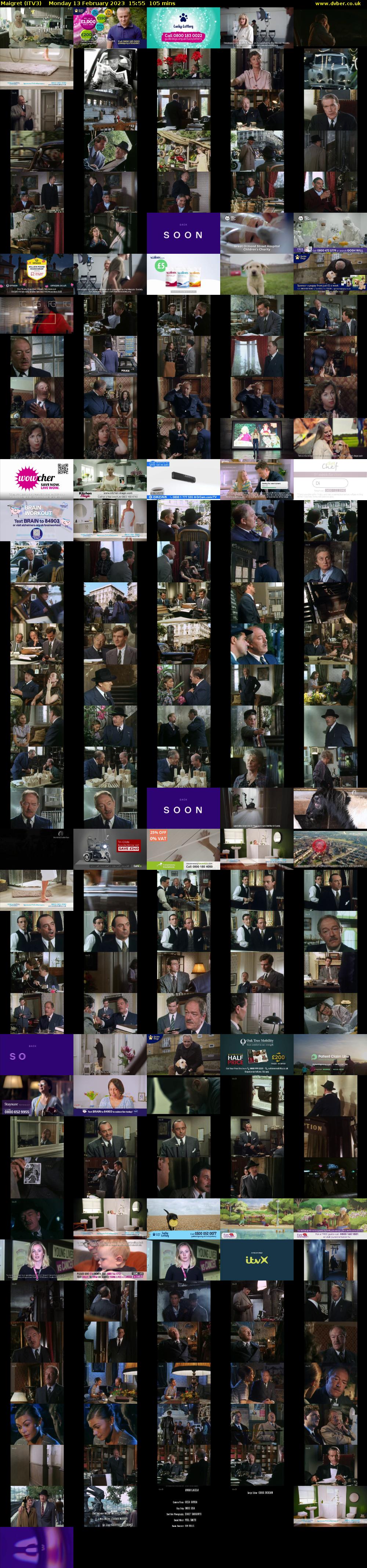 Maigret (ITV3) Monday 13 February 2023 15:55 - 17:40