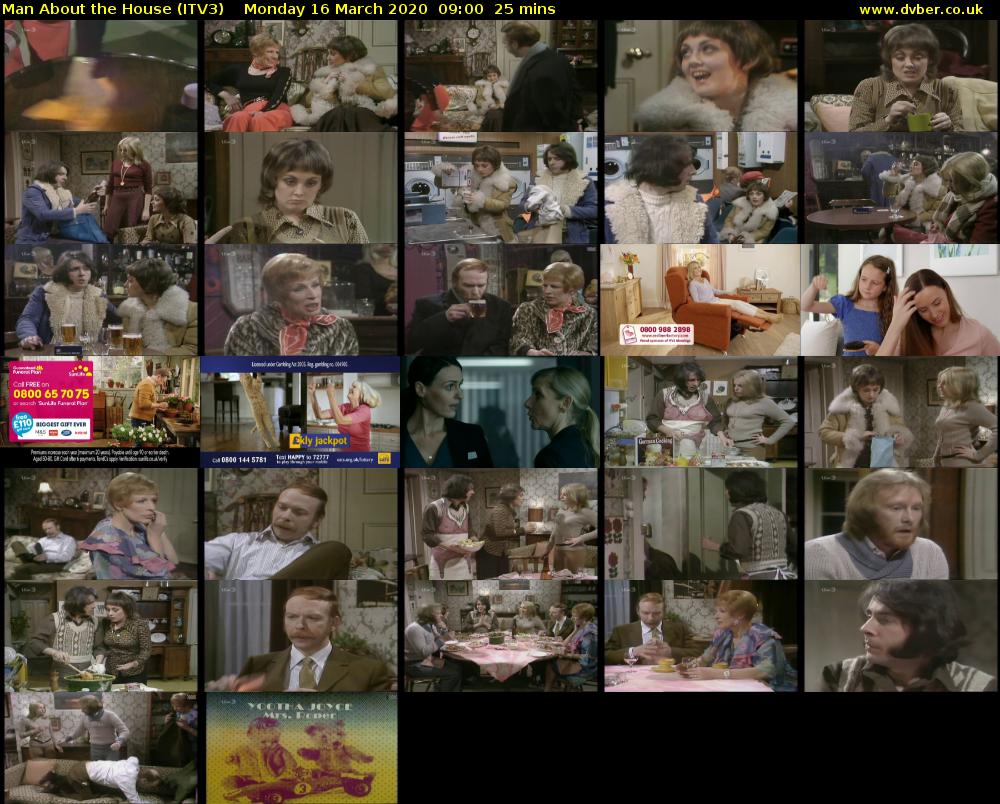 Man About the House (ITV3) Monday 16 March 2020 09:00 - 09:25