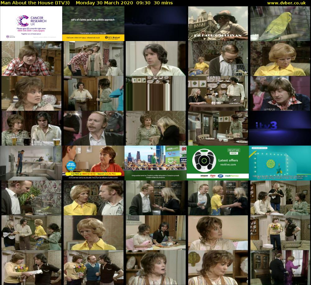 Man About the House (ITV3) Monday 30 March 2020 09:30 - 10:00