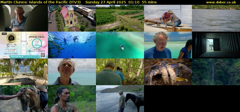 Martin Clunes: Islands of the Pacific (ITV3) Sunday 27 April 2025 01:10 - 02:05