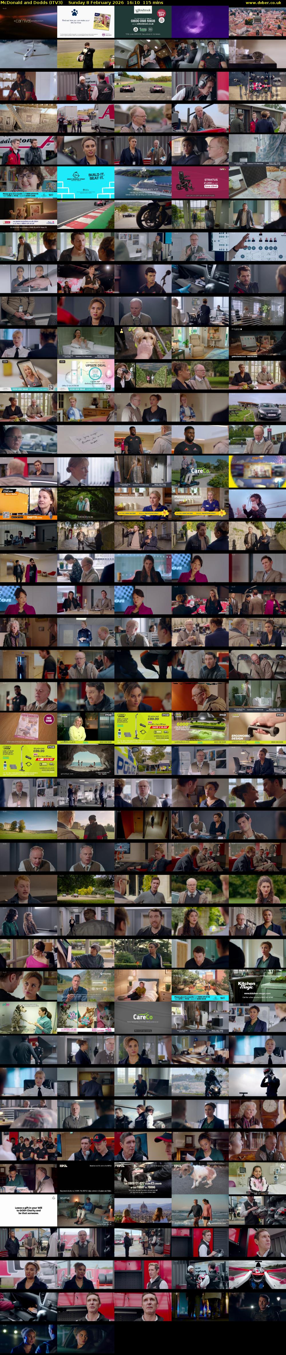 McDonald and Dodds (ITV3) Sunday 8 February 2026 16:10 - 18:05