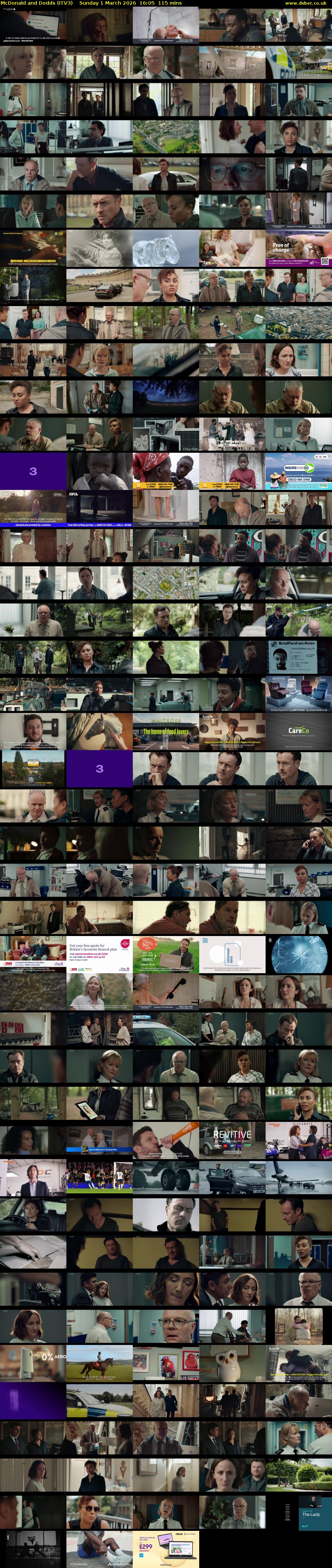 McDonald and Dodds (ITV3) Sunday 1 March 2026 16:05 - 18:00