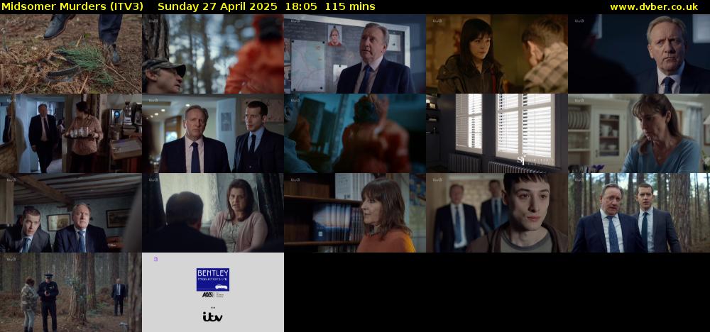 Midsomer Murders (ITV3) Sunday 27 April 2025 18:05 - 20:00