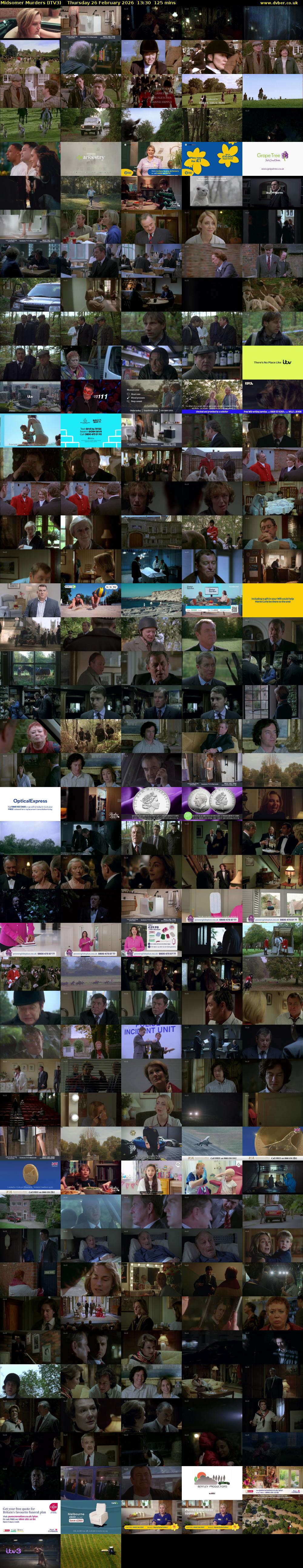 Midsomer Murders (ITV3) Thursday 26 February 2026 13:30 - 15:35