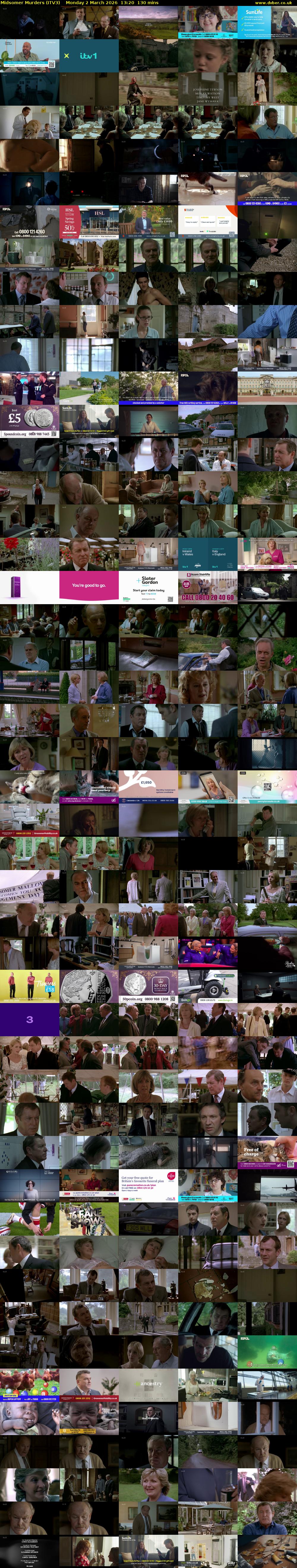 Midsomer Murders (ITV3) Monday 2 March 2026 13:20 - 15:30