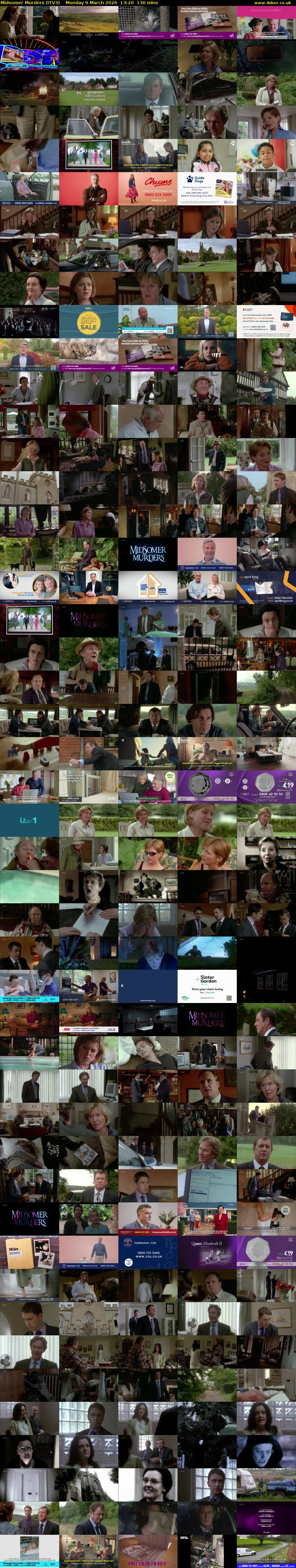 Midsomer Murders (ITV3) Monday 9 March 2026 13:20 - 15:30