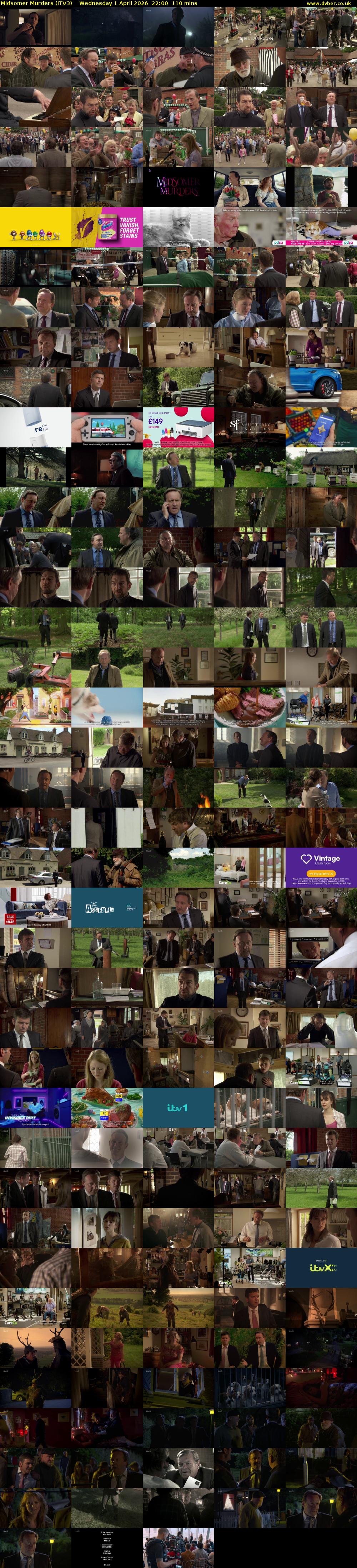 Midsomer Murders (ITV3) Wednesday 1 April 2026 22:00 - 23:50