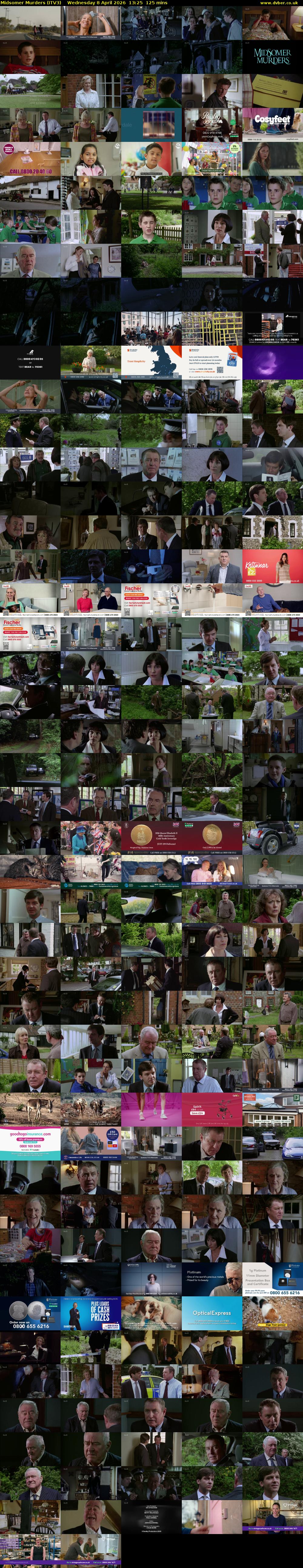 Midsomer Murders (ITV3) Wednesday 8 April 2026 13:25 - 15:30