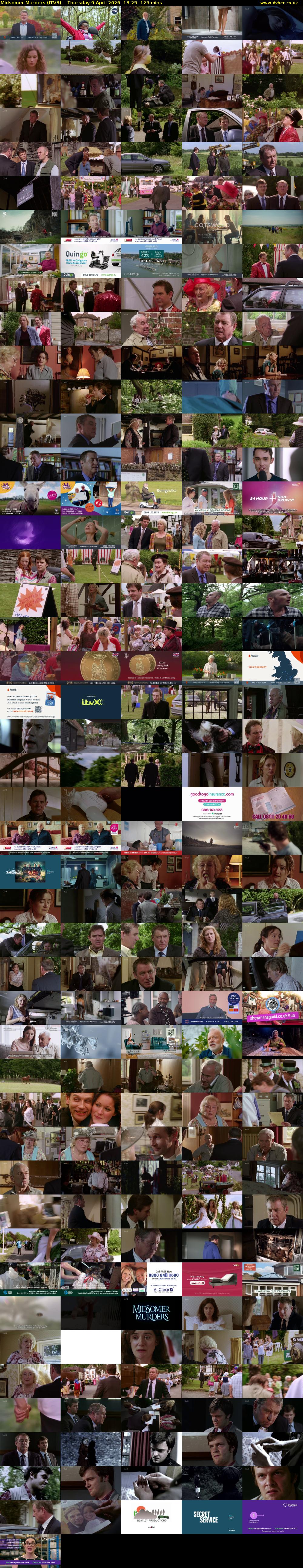 Midsomer Murders (ITV3) Thursday 9 April 2026 13:25 - 15:30