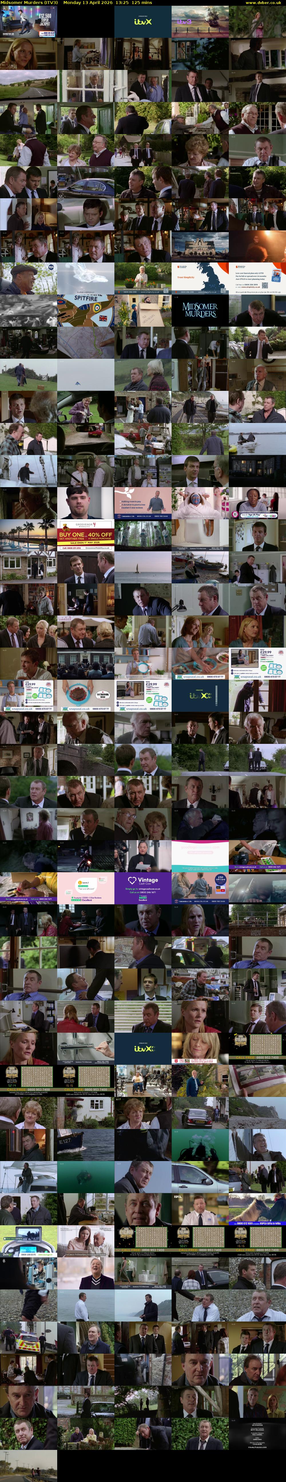 Midsomer Murders (ITV3) Monday 13 April 2026 13:25 - 15:30