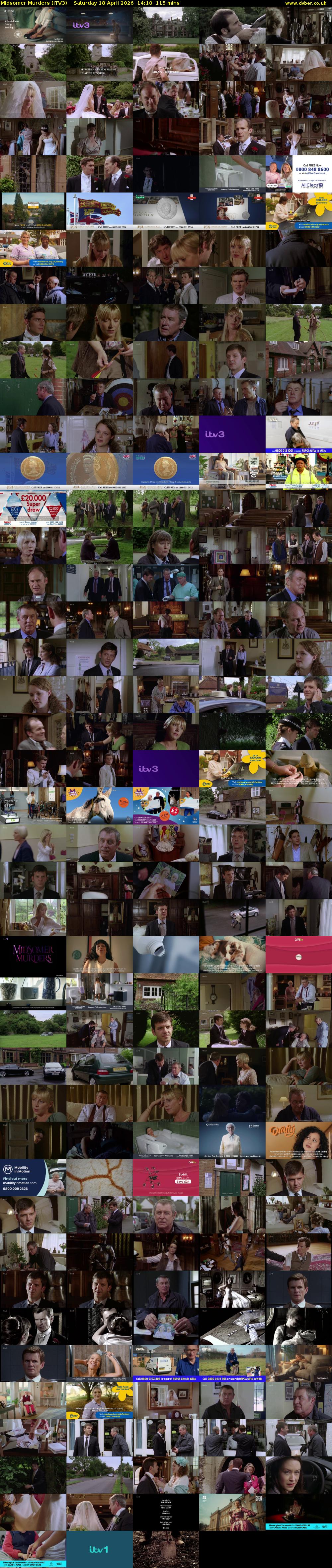 Midsomer Murders (ITV3) Saturday 18 April 2026 14:10 - 16:05
