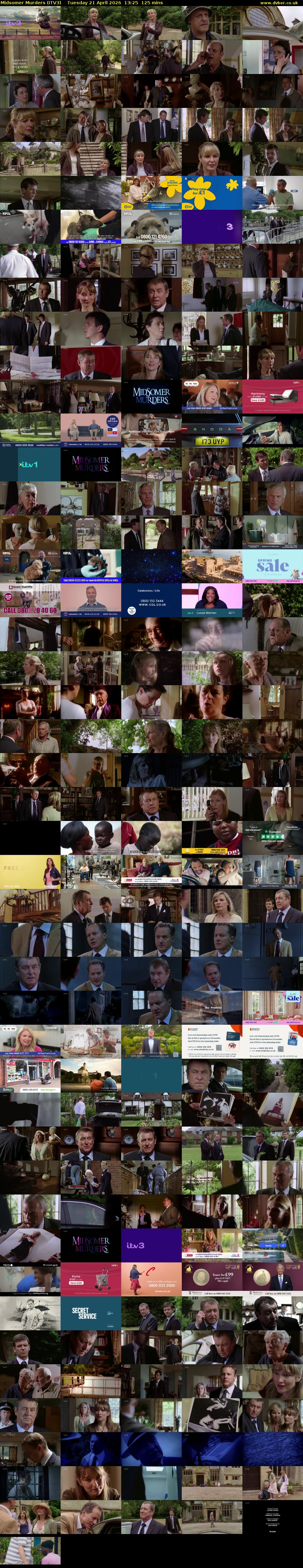 Midsomer Murders (ITV3) Tuesday 21 April 2026 13:25 - 15:30
